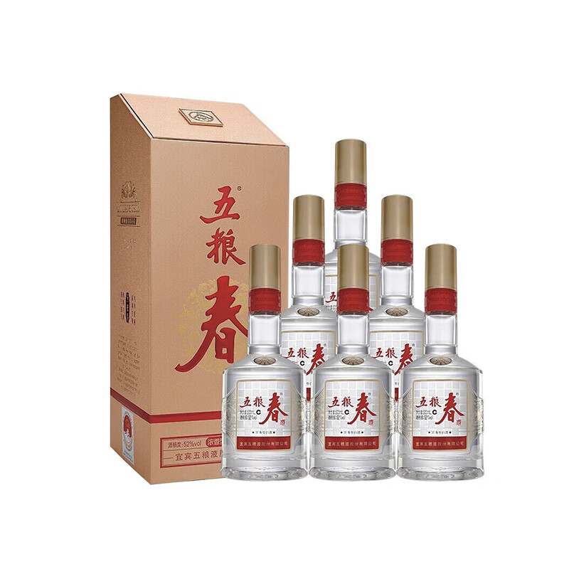 五粮液股份 五粮春 浓香型白酒送礼自饮 新老款随机 52度500ml*6瓶五粮春第二代