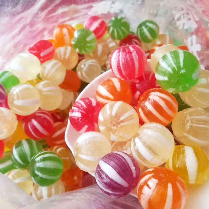 欧贤禾正宗东北老式糖球光腚糖条纹水果硬糖500g7080后儿时经典怀旧