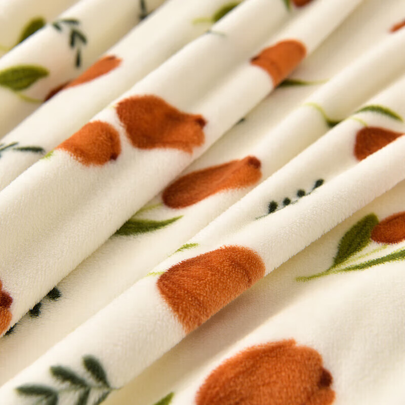 软贝牛奶绒法兰绒毛毯 单双人学生宿舍绒毯床单 午睡空调盖毯子 郁金香 150x200cm单毛毯