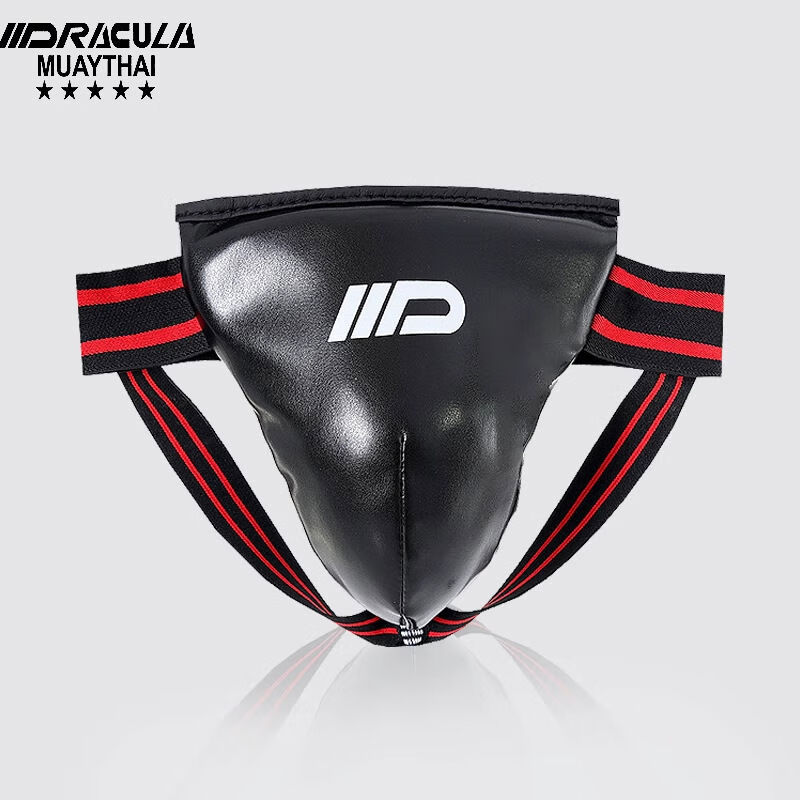 泰拳德古拉散打護襠褲男女兒童空手道跆拳道女士護陰護檔拳擊格斗護具 黑色護襠 S