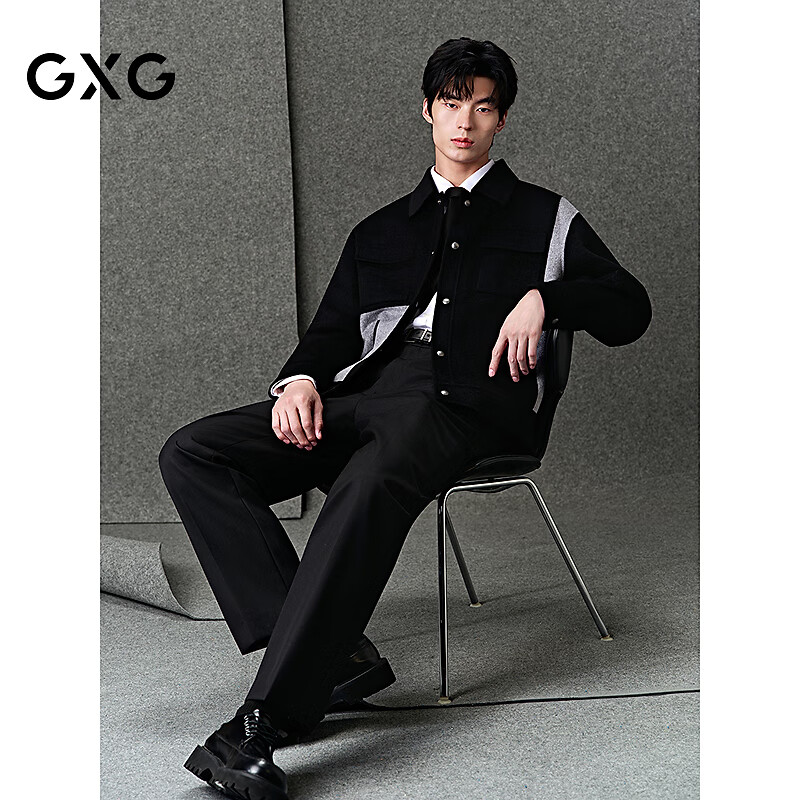 GXG��װ ������ëײɫ����ƴ�Ӷ̴��¼п����� 25�궬����Ʒ ��ɫ L 325.69Ԫ