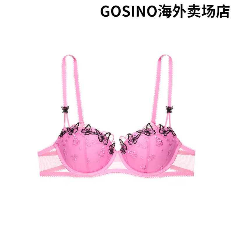 维多利亚的秘密（Victoria's Secret）维密PINK新款性感舒适蕾丝轻薄聚拢少女文胸内衣女士25秋 75LA粉蝴蝶-聚拢升杯 65B 30B