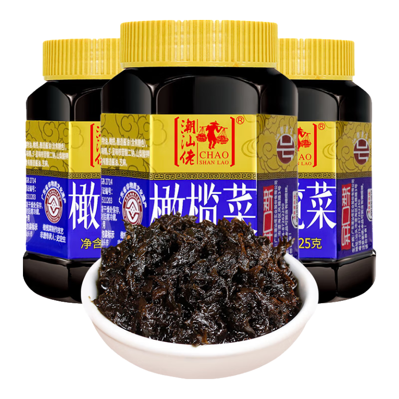 潮汕佬 正宗橄欖菜 瓶裝 腌制蔬菜送飯菜下粥菜開(kāi)味菜下飯菜醬調(diào)味料 橄欖菜425g*3瓶