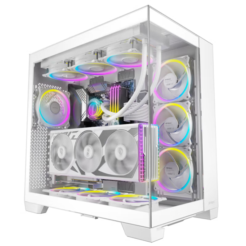 安鈦克C8 白色海景房機箱電腦主機臺式玻璃側板 Type-C 支持16CM風扇 40系顯卡專屬風道 C8 白色 海景房 單機箱