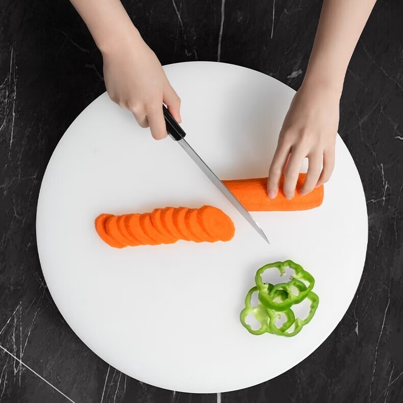 GNNDXX德国厨房厚圆形切菜板抗菌防霉案板商用菜墩剁肉墩家用PE塑料砧板 48*6CM（酒店肉摊专用款）抗菌防霉