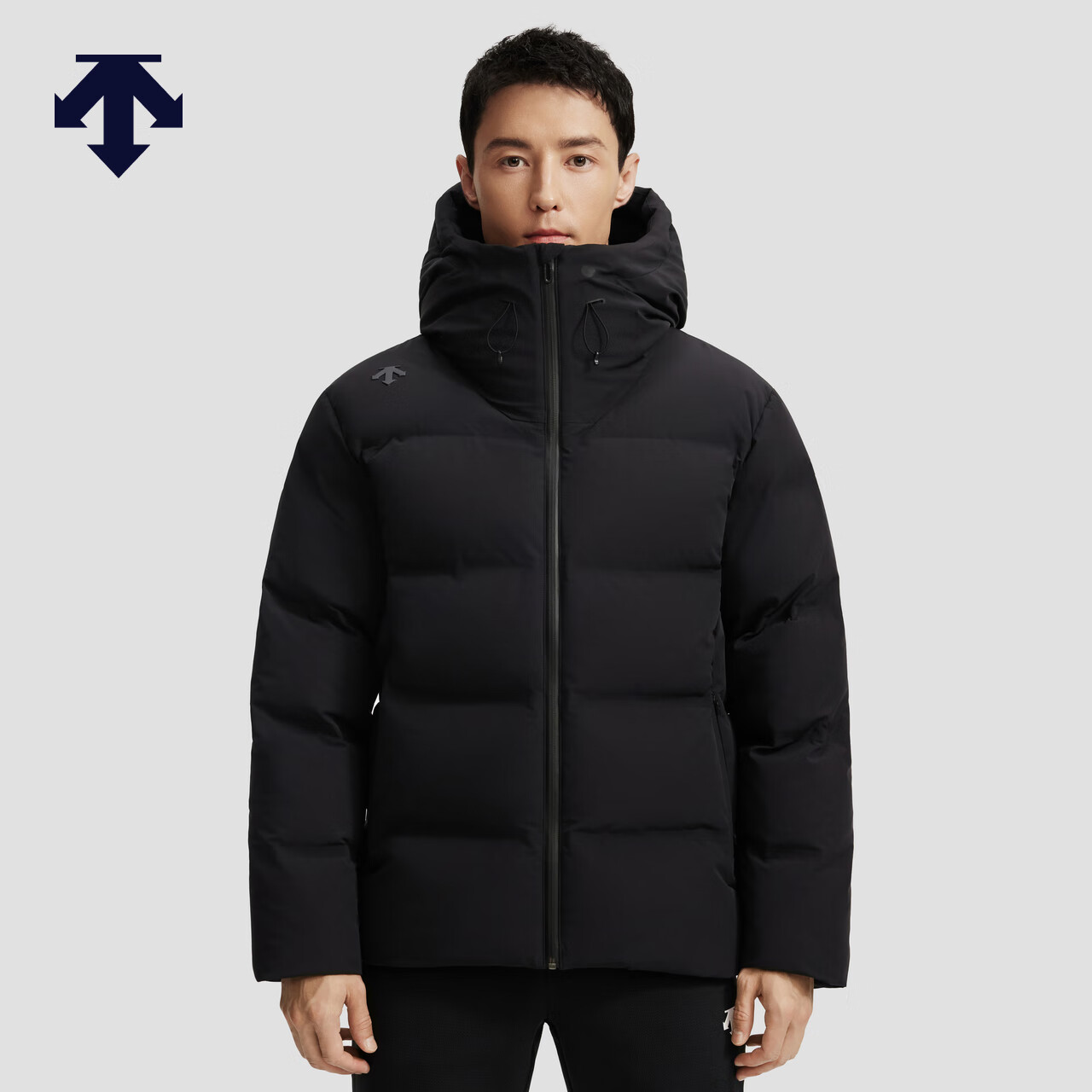 迪桑特（DESCENTE）TRAINING系列综训训练运动健身男士连帽保暖羽绒服 BK-黑色 L (175/96A)