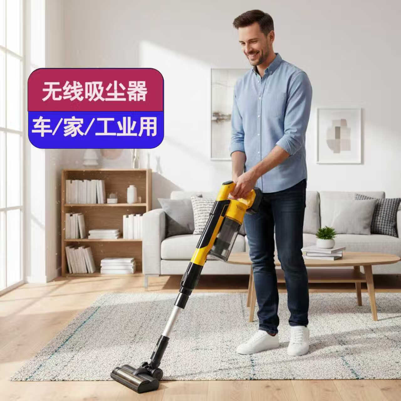 MOTOFEEL车载吸尘器家用大吸力手持小型轻量车载地毯绿光显尘吸尘机办公室吸尘美缝吸拖一体机 至尊版【1电池】无刷