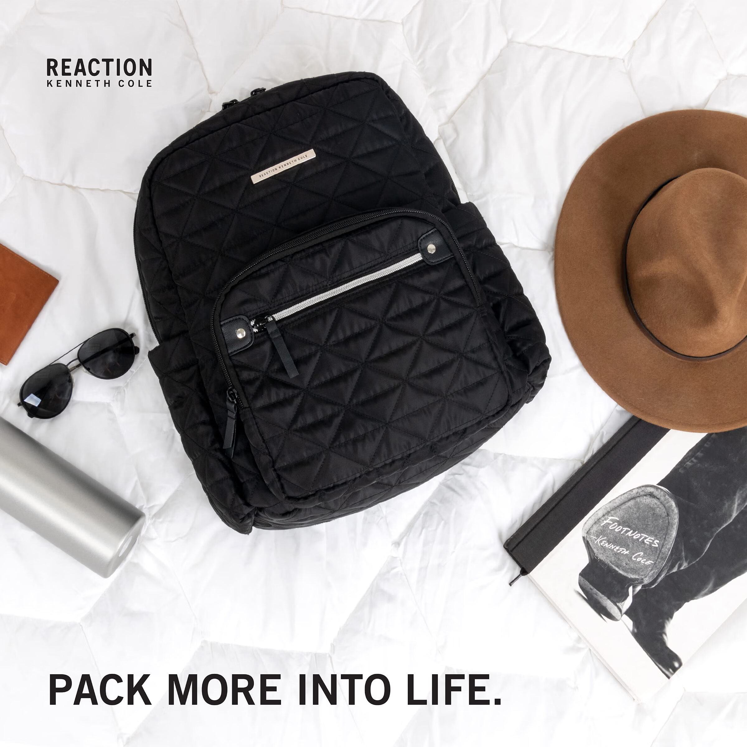 凯尼斯柯尔（KENNETH COLE） REACTION Emma Women’s Backpack 15 Laptop Bag 黑色钻石 15