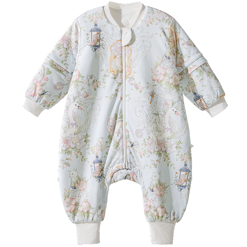 貝肽斯睡袋嬰兒恒溫發(fā)熱寶寶1-3-6歲春秋冬兒童防踢被子分腿式純棉連體 覓旅萌免【冬季加厚0-15°C】恒溫x天竹 M碼 身高80-95cm建議1.2-2.5歲