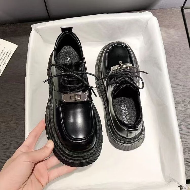 金属装饰JK小皮鞋女2025新款春秋系带英伦风单鞋玛丽珍厚底乐福鞋 哑光 40 京东折扣/优惠券