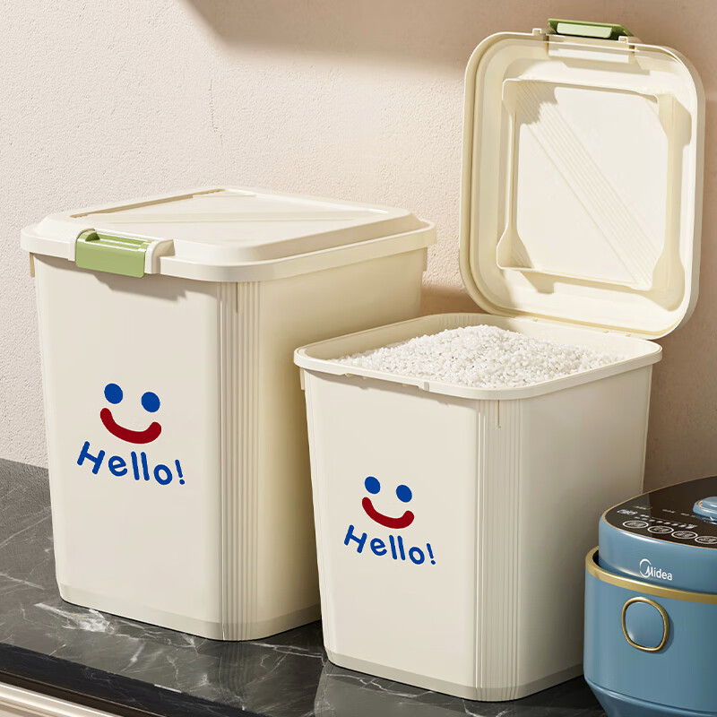 【仅需13.9】稻草熊 家用密封米桶 5L -【10斤配量杯】