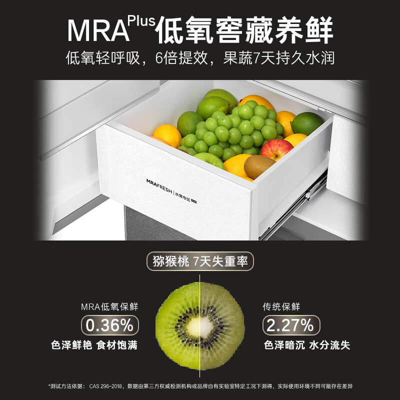 卡萨帝（Casarte）原石518L十字门冰箱MRA PLUS低氧窖藏保鲜594MM超薄零嵌一级能效BCD-518WGCTDM4GUU1 517同款