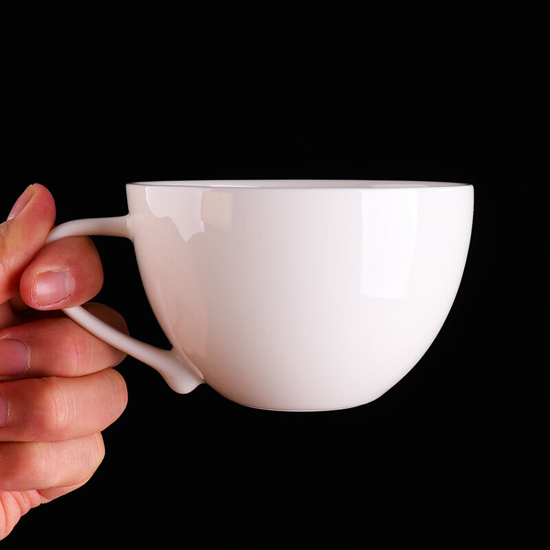 錦鳯锦凤骨瓷咖啡杯碟景德镇欧式简约咖啡套具矮 咖啡杯一杯一碟1勺 纯白月光单杯 1个