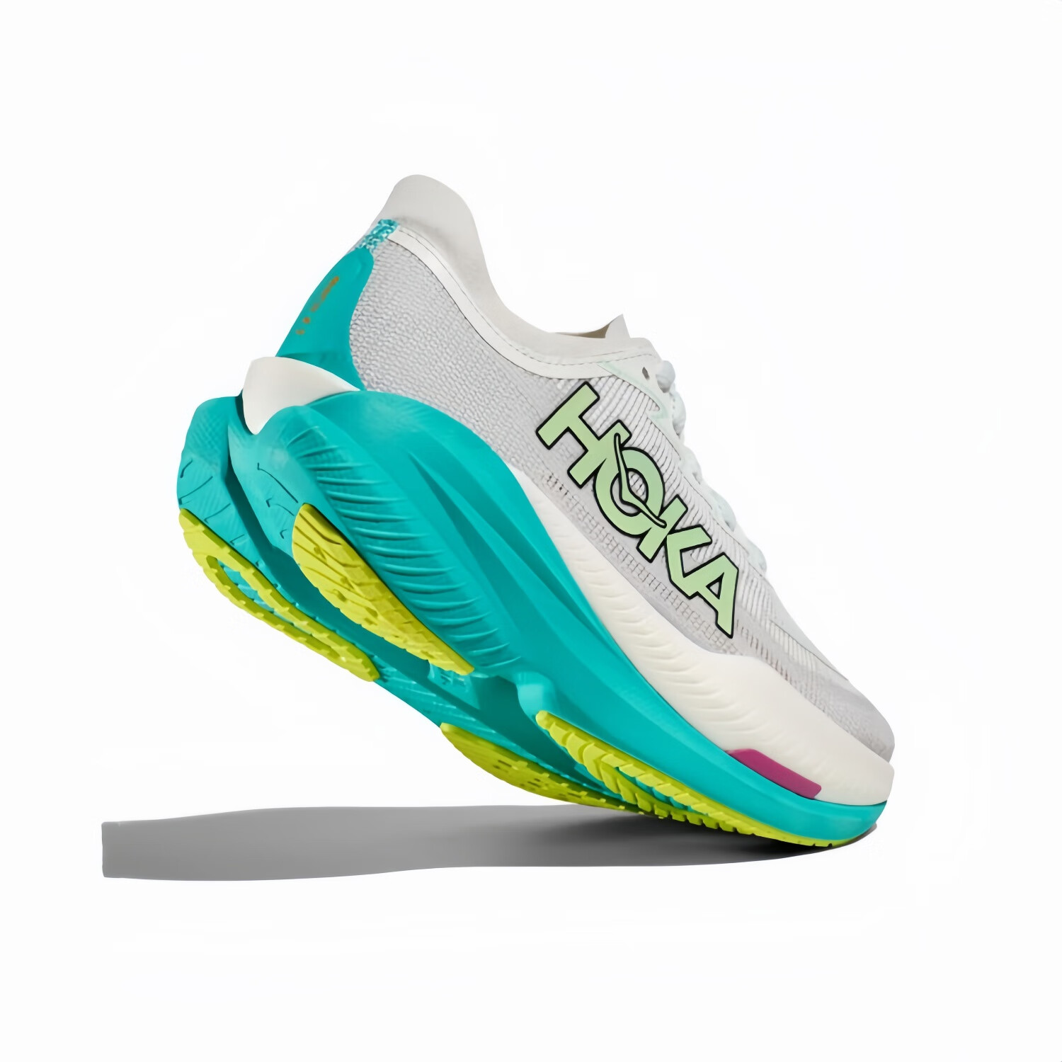 新款男女鞋马赫X2竞速训练MACH X2透气缓震跑步鞋 霜白色/湖绿色 45