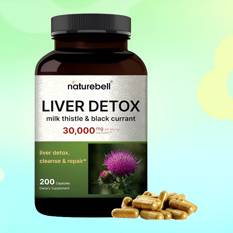 NATUREBELL美国肝脏Liver Detox Milk Thistle奶蓟30000毫克黑加仑水飞蓟素