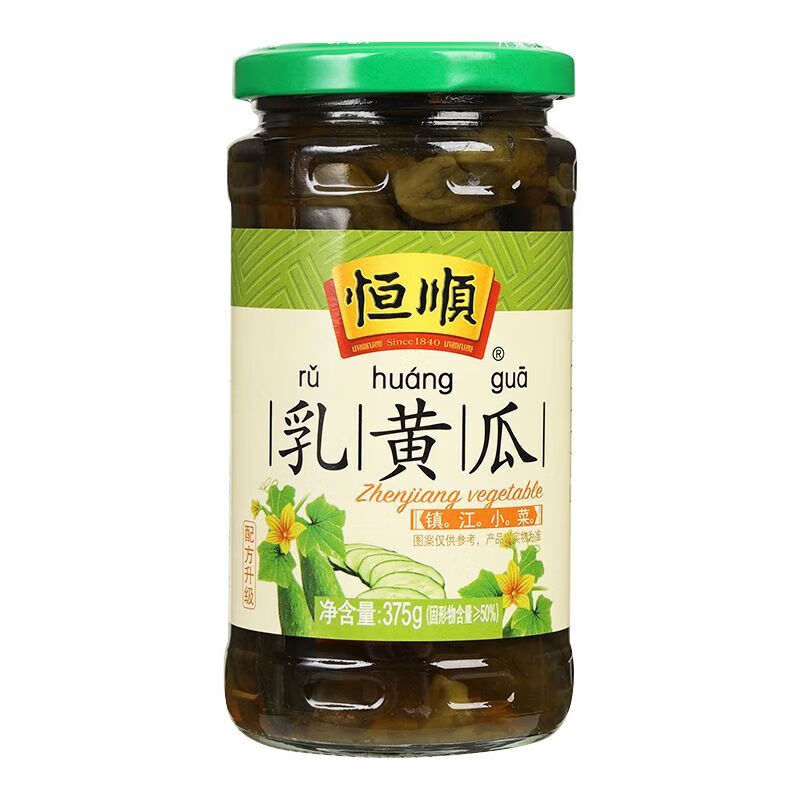 恒顺乳黄瓜 375g*12瓶装 香脆小咸菜佐餐下饭菜酱菜腌制泡菜酱黄瓜