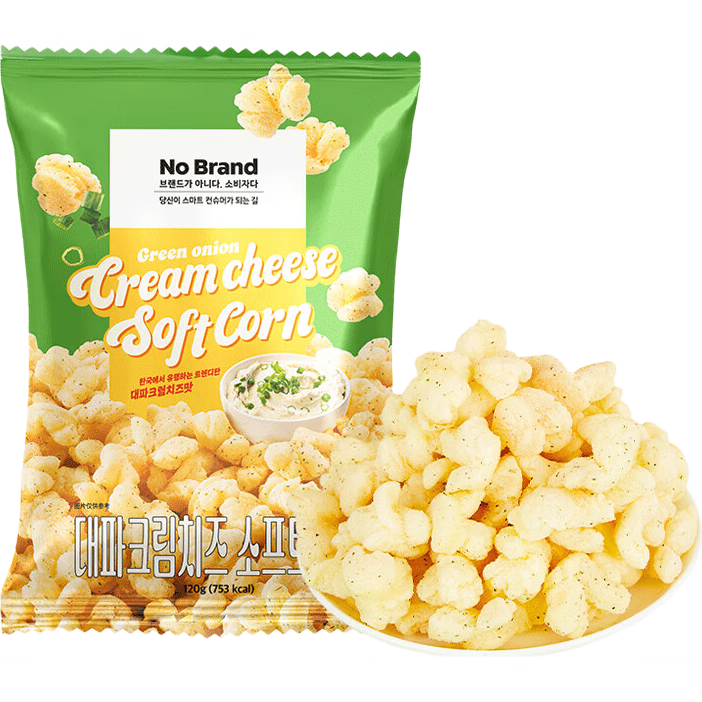 No Brand韓國進口諾倍得奶油芝士香蔥味玉米卷爆米花奶酪休閑零食 奶油芝士香蔥味120g*1袋