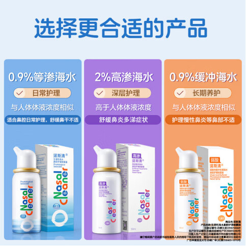 诺斯清洗鼻器鼻炎喷剂鼻腔喷雾成人儿童护理高渗缓冲生理盐水海盐清洗器 【急性鼻炎护理】高渗儿童装50ml*1