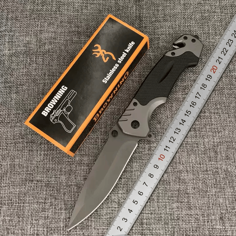 折叠刀便携水果刀户外生存小刀锋利高硬度露营随身刀具防身自卫刀 (精工制造)X50灰钛折叠刀(不锋利包退) 12cm+60以上+9.8cm