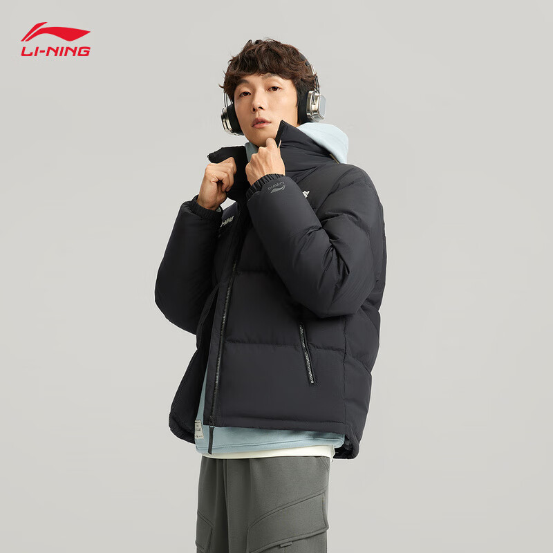 李宁火锅羽绒新年款防泼水防风短羽绒服男女宽松鸭绒运动外套AYMV431