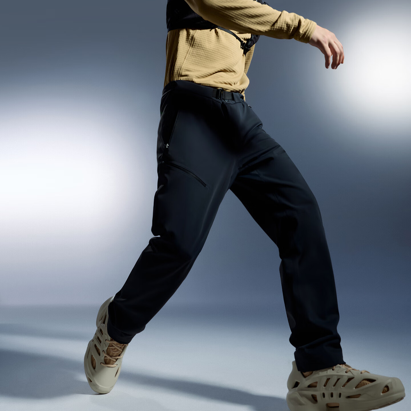 TAGX 探观男式风行壳户外机能软壳裤排汗透气耐磨抗撕裂运动直筒长裤子男 苍松绿 32