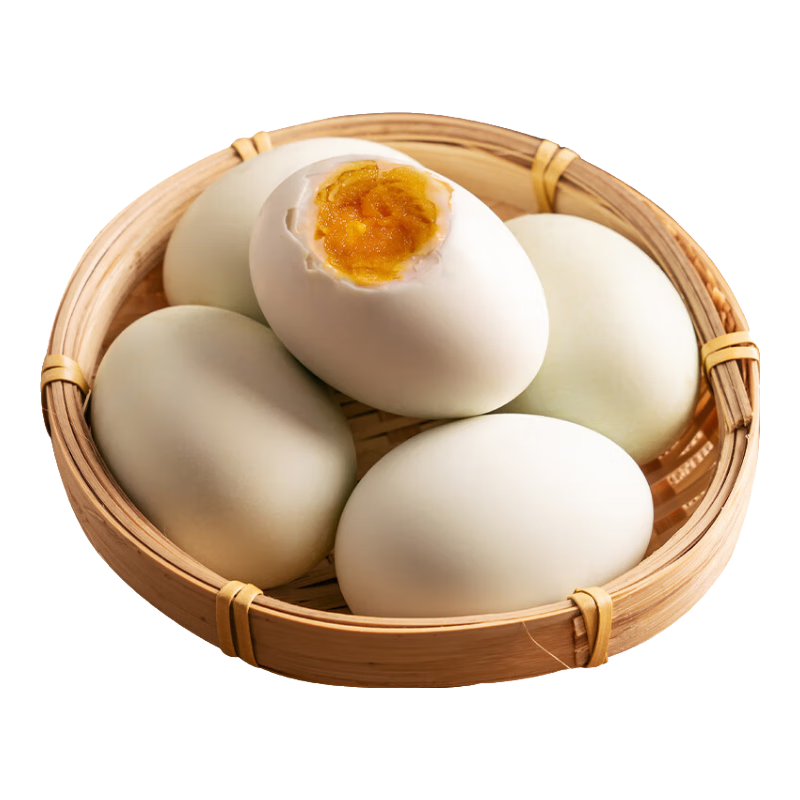 溢流香不咸的低鹽咸鴨蛋減鹽特大號薄鹽熟咸蛋真空獨立包裝即食輕鹽咸蛋 單枚50g~59g 6枚【薄鹽輕油】