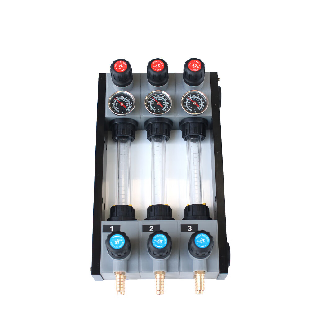 乔鸟精密型水排分流器带温度表水流控制器注塑机水排水路控制器 三进