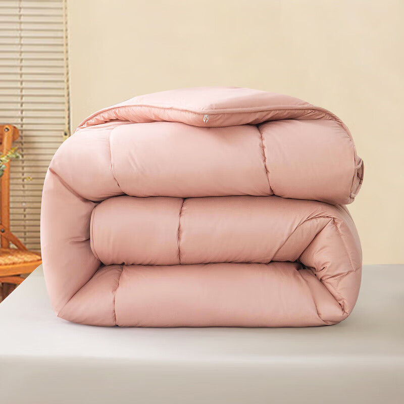 水星家纺被子羊毛被 A类澳洲羊毛进口抗菌冬被加厚保暖秋冬单双人被芯 四季被|粉(A类抗菌+澳洲羊毛) 150cm×210cm