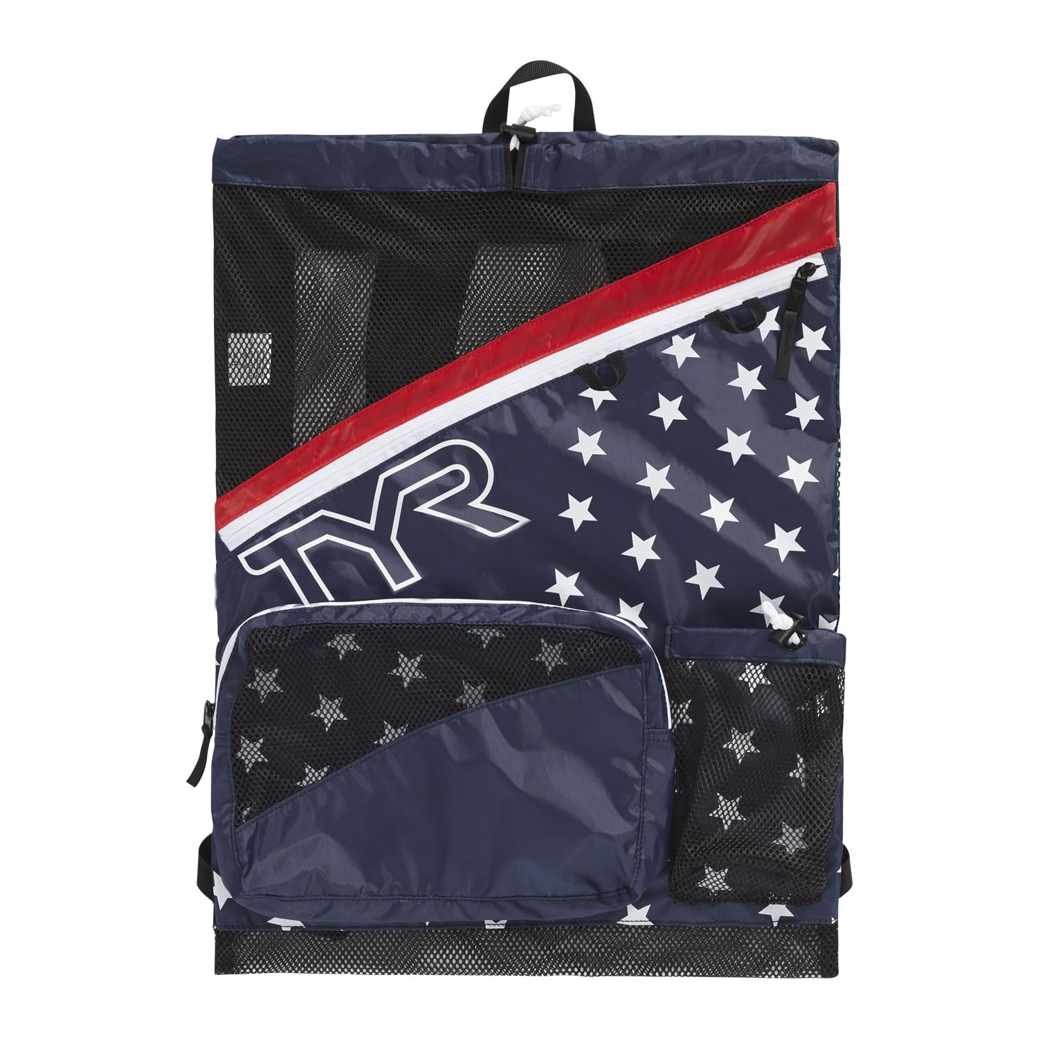 tyr 40l游泳专用包 轻便速干大容量拉链式网眼双肩背包 红色/海军蓝