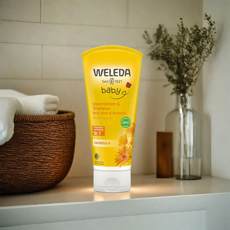 維蕾德（WELEDA）德國進口金盞花寶寶洗護二合一沐浴洗發(fā)沐浴露200ml 金盞花洗發(fā)沐浴露200ml 1瓶