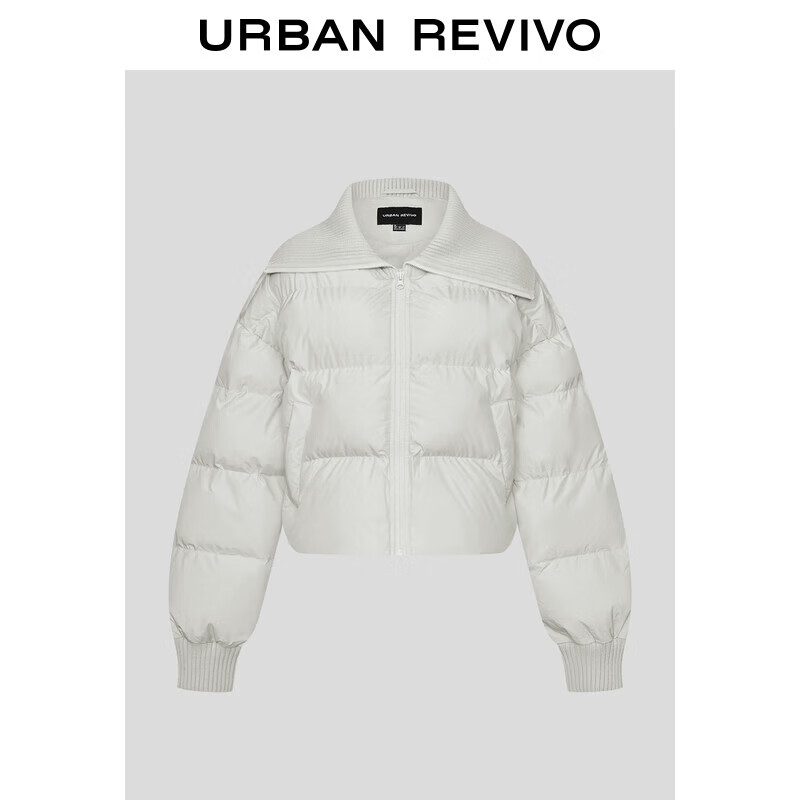 UR2025冬季新款女装流光风立领绗缝短款超宽松棉服UWM150049