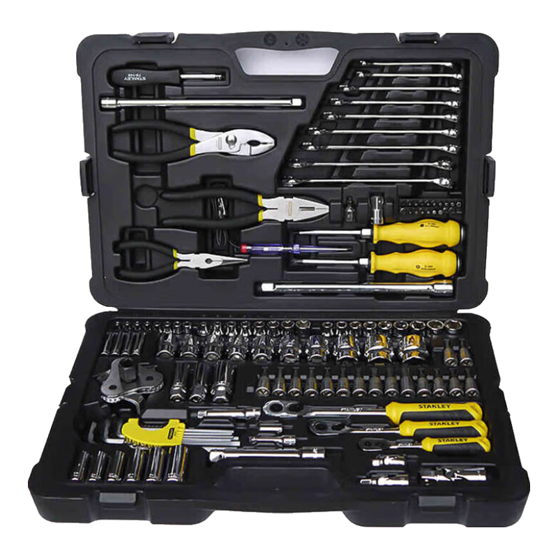 史丹利（STANLEY）多功能工具箱套筒棘輪扳手汽修機(jī)修125件工具組套STMT74393-8-23