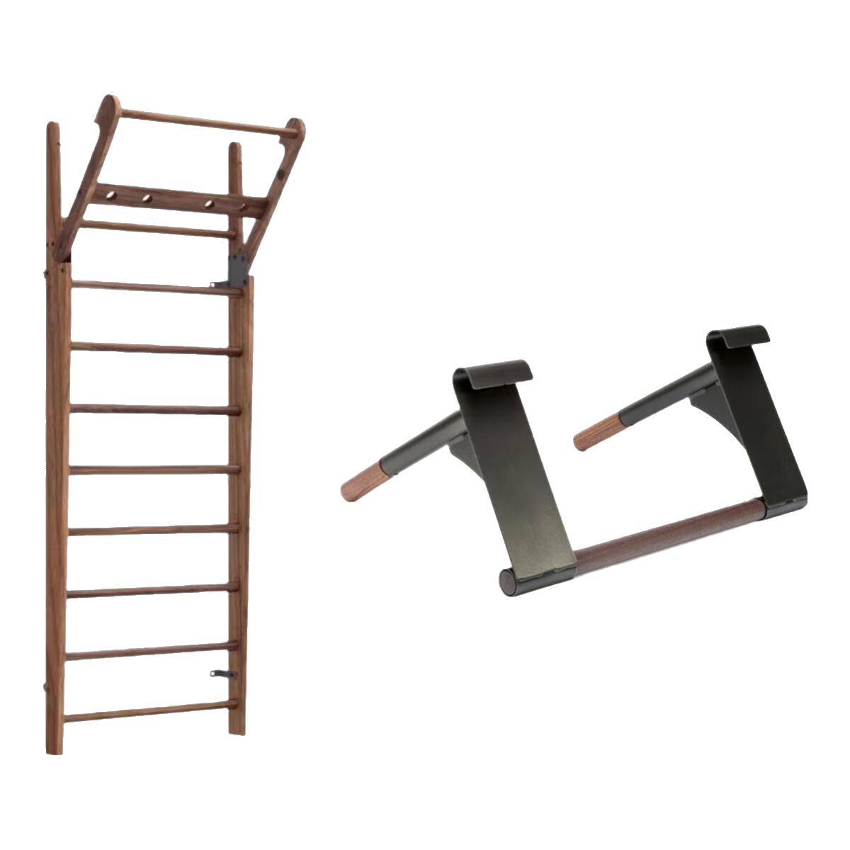 WaterRower 德國進(jìn)口室內肋木架家用壓腿架拉伸架握霸引體組合套裝 黑胡桃木10桿握霸+引體訓練器