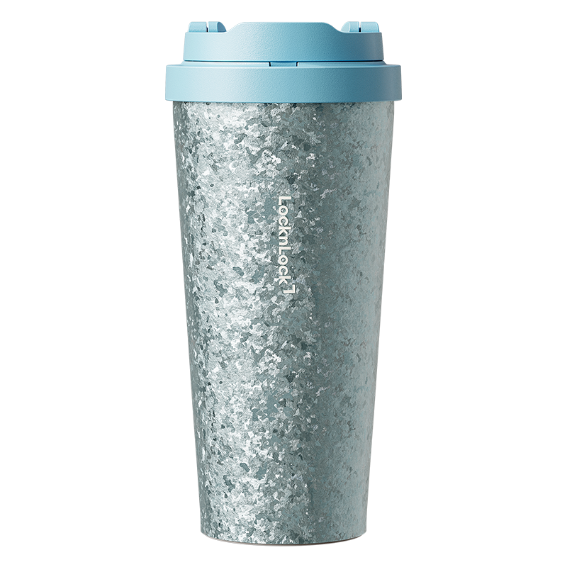 乐扣乐扣（LOCK&LOCK）纯钛钛空杯高颜值保温杯保冷咖啡杯男女随行便携水杯子550ML蓝色