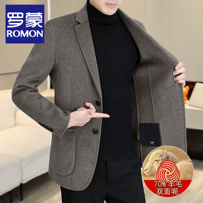 ���ڲ��������ɣ�ROMON��˫������ʿ��ë����������������װ�����ﶬ��ů�ְֶ̿�ë������ ���䡾70%����ë�� 2XL (185) 322.99Ԫ