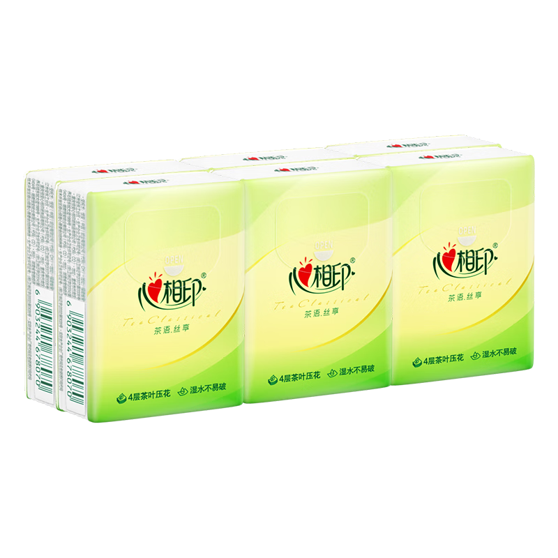 Mind Act Upon Mind手帕纸 茶语系列4层6片装 面巾纸餐巾纸 随身便携小包纸巾 可湿水 4层 6片*3包