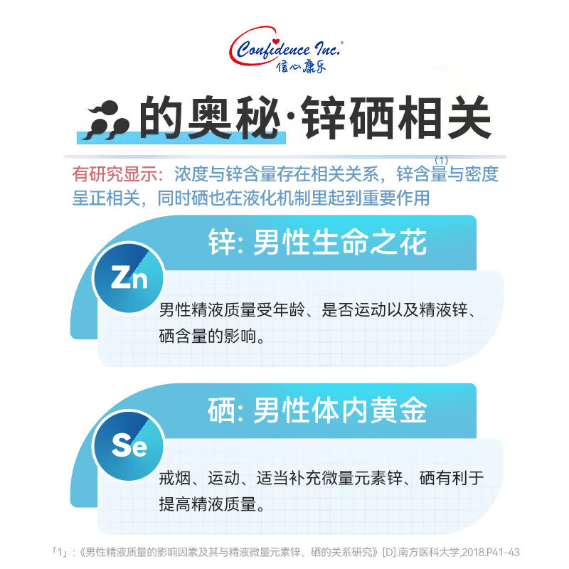 Confidence USA信心康乐硒多维麦芽硒片150mcg 补锌硒成人男士备孕提高精子质量 硒多维 90片*1瓶