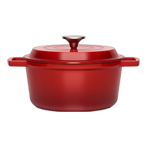 老板老板珐琅锅微压汤锅铸铁锅微压炖煮海鲜锅防溢无涂层汤锅 红色