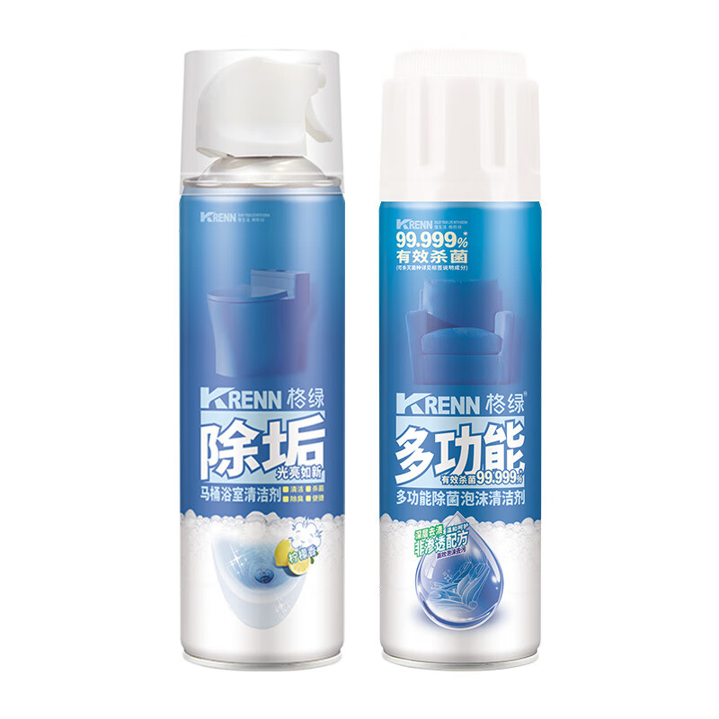 格绿【超值组合买就送】马桶浴室清洁剂500ml+多功能除菌清洁剂500ml 马桶浴室清洁剂500ml 【赠送】多功能除菌泡沫清洁剂500ml大容量