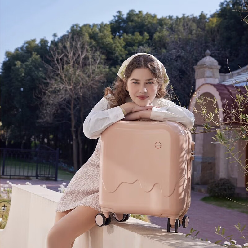 DK登机箱小号旅行箱网红雪糕款拉杆箱女可爱行李箱小清新密码箱20寸 巴黎绿/509【杯架+充电口】 拉链 28英寸 /需托运