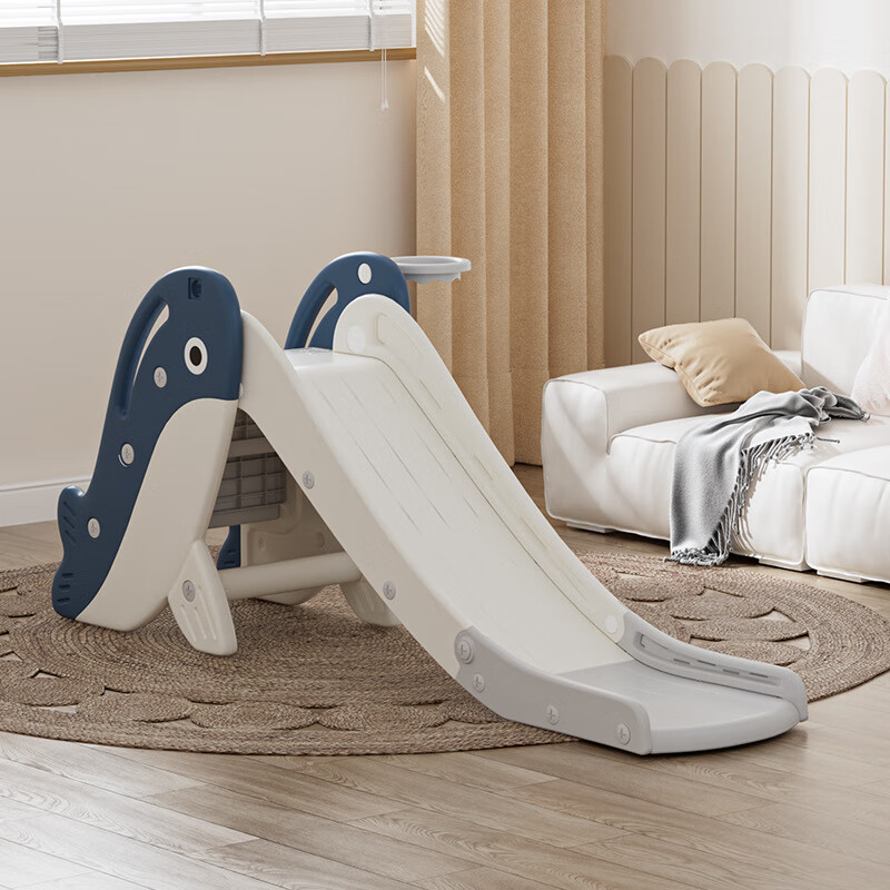 澳樂小飛碟折疊滑滑梯兒童室內(nèi)家用小型滑梯寶寶家庭玩具游樂場 小鯨魚折疊滑梯