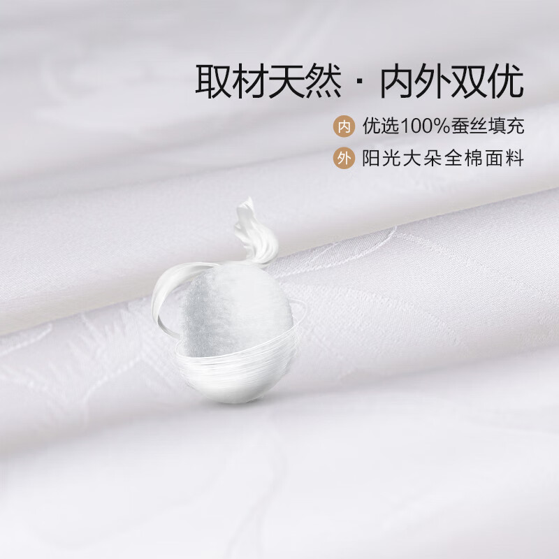 恒源祥被子100%天然蚕丝被结婚婚被春秋被全棉60支贡缎被芯四季通用冬被 【秋冬被】天然蚕丝丨60S贡缎 200*230cm