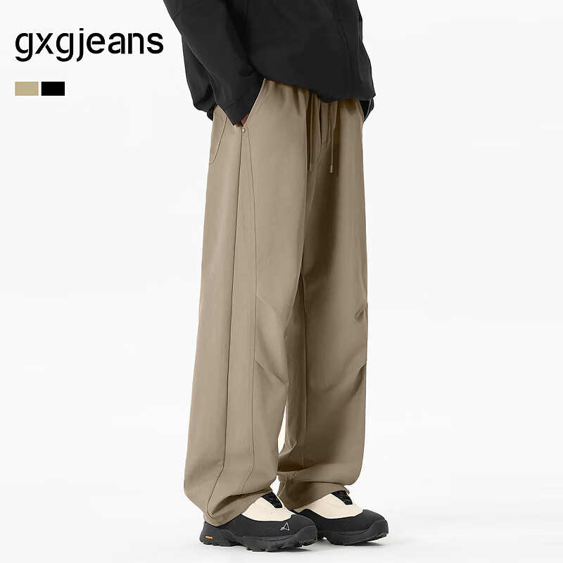 gxgjeans男装  多色基础宽松户外休闲长裤工装裤 25秋新品 卡其色 XL (180) -32码