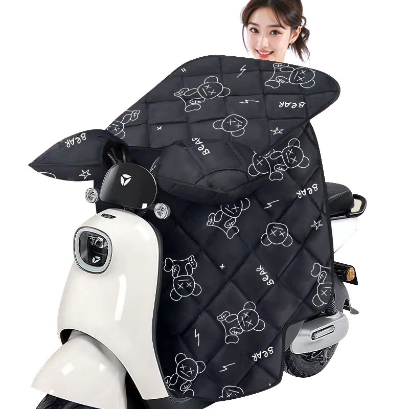 雨航（YUHANG）电动车男女挡风被加绒防水保暖防风 布偶熊