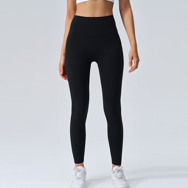 猫人女士瑜伽裤高腰收腹提臀九分裤青春版裸感瑜伽裤 【裸感提臀款】蓝柳色 XL 推荐【125-145斤】