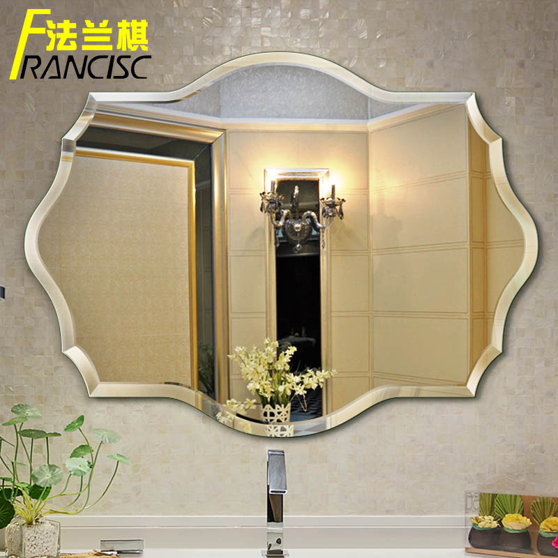 法兰棋卫生间镜子 壁挂悬挂洗手洗漱台镜子 欧式浴室镜子卫浴镜 8毫米斜边 50*70cm