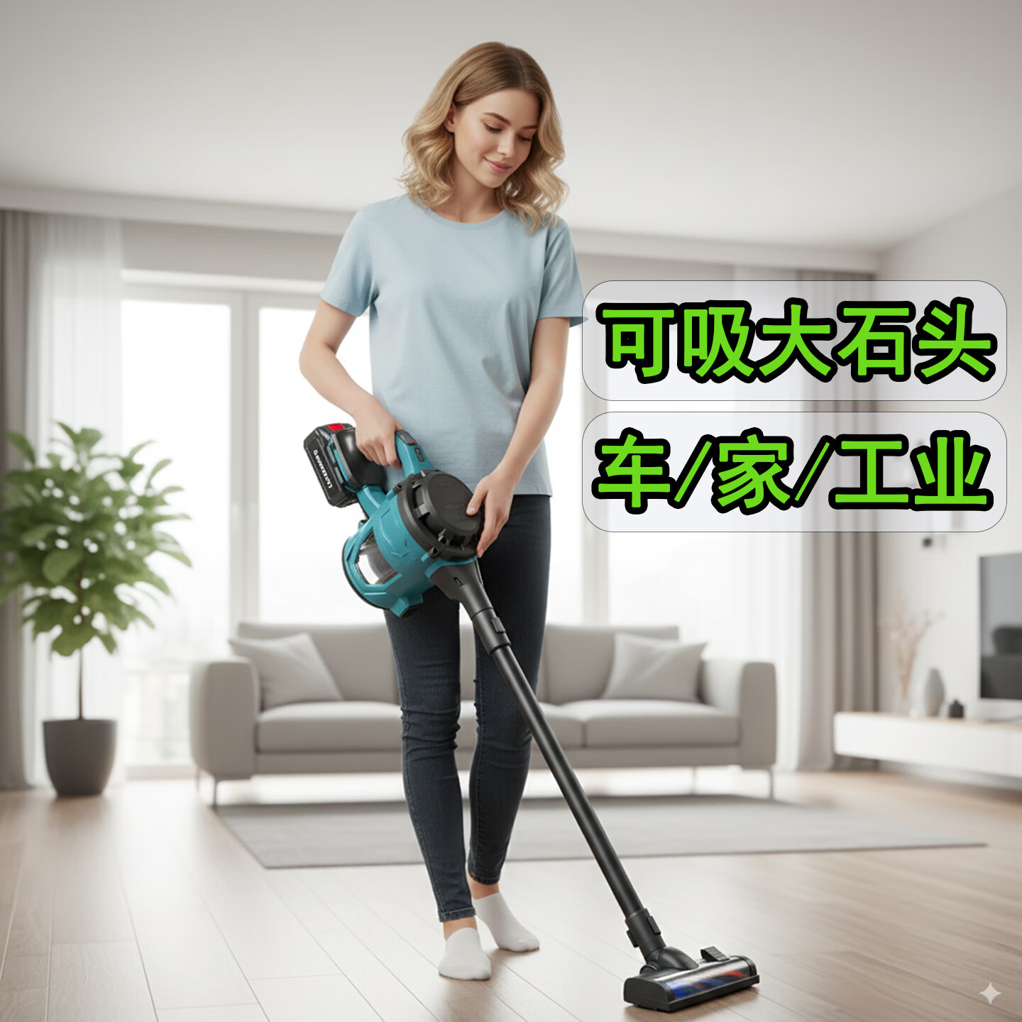 MOTOFEEL车载家用吸尘器充电大吸力强劲车载手持锂电大功率工业无刷家用吸尘宠物狗毛地毯车家两用吸尘机 壶状吸尘器（2电池）