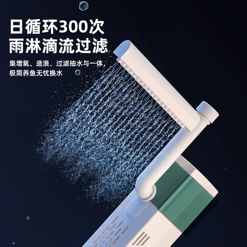 宠小岛鱼缸2026新款过滤制氧一体桌面客厅生态塑料家用中小鱼缸金鱼缸 黑色30款【豪华套餐】 带水培吊篮