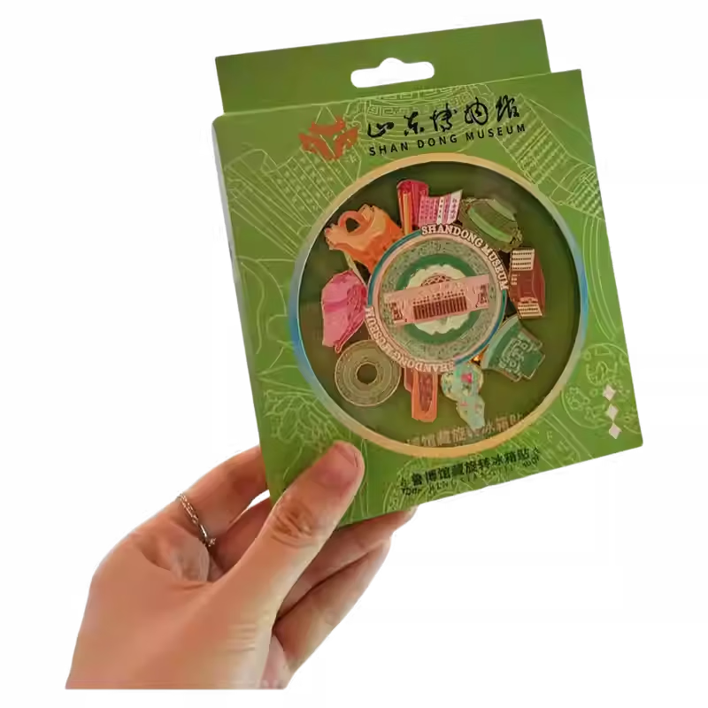 好客山东山东博物馆 镇馆之宝文创冰箱贴金属磁吸旋转冰箱贴伴手礼新款 鲁博镇馆之宝旋转冰箱贴