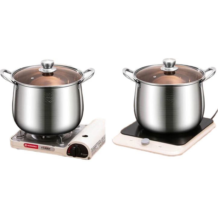 【加高】不锈钢汤锅加厚家用加高煲汤大容量煮粥炖锅 加高：加大【24cm】汤锅+玻璃盖